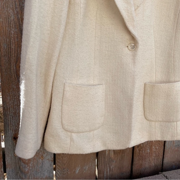 TALBOTS Women’s Cream Textured Italian Silk Cotton Fabric Blazer Jacket Size 10 - Picture 7 of 16